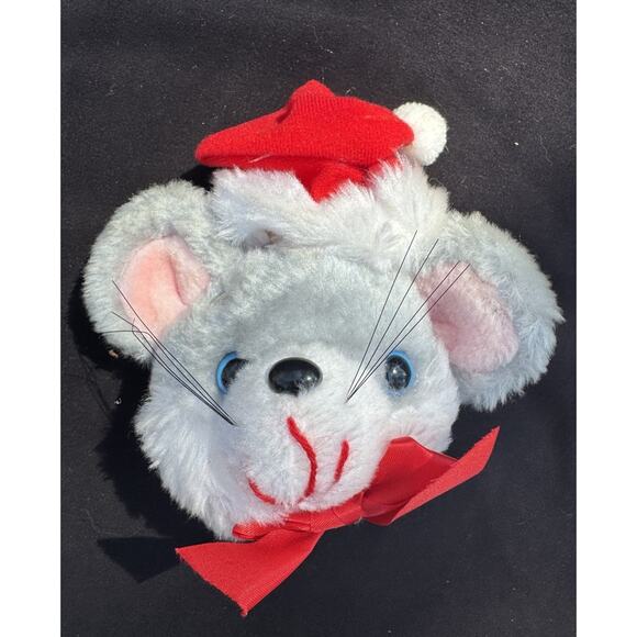 House Of Loyd Mouse Christmas Nostalgia Plush Toy Door Knob Decor Santa Hat - Picture 2 of 7
